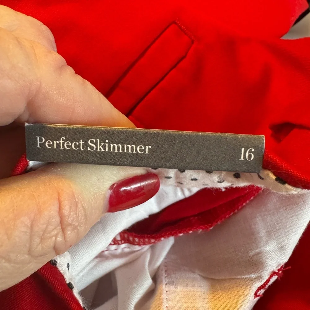 NWT  Talbots Women's Vibrant Red PERFECT SKIMMER  Capri Pant  SZ: 16   BIN#S - Picture 10 of 11